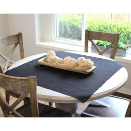 CleverDelights 36 Inch Black Burlap Square - Jute Burlap Fabric - Finished Edges - 36" x 36"