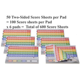 QWIXX 3 Replacement Score Pad Packs, 600 Score Sheets, Bonus Gold Metallic Cloth Drawstring Pouch, Bundled Items