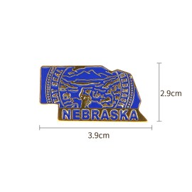 Nebraska State Shaped Map Lapel Metal Pin Enamel Brooch Keepsake Beautifully Designed for Backpack Hat