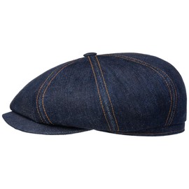 Stetson Hatteras Sustainable Jeans Flat Cap - Denim Style - Sustainable Peaked Cap with Contrast Stitching - Made in the EU - Men - Spring/Summer, denim