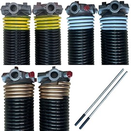 Garage Door Torsion Spring (2" Pair with L/R Wound) with Non-Slip Winding Bars (Golden .250" x 2" x 31")