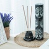 Crocon Black Marble Soapstone Incense Stick Burner Round Shape Tree