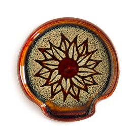 Georgetown Pottery Spoon Rest Hamada Sunflower, Handmade, Made in USA, Ceramic
