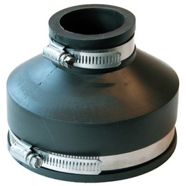 Fernco P1056-415 4-Inch to 1-1/2-Inch Flexible Reducing Coupling With Clamp