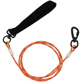 ZHOMA 4/5/6 FT Chew Proof Dog Leashes with Comfortable Handle, Steel Cable Lead for Control Large or Medium Dogs Walk and Train, Heavy Duty with Rotate Clasp and Double Buckle (6FT,Orange)