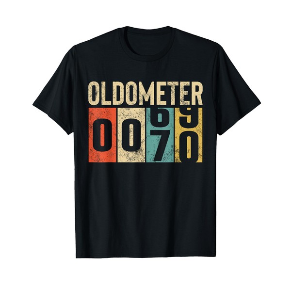 Funny 70 Years Old Oldometer Vintage 70th Birthday Odometer T-Shirt