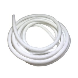 PE White Corrugated Flexi Pipe Tube Non-Split 10mm - 2m