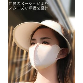 [YILAIYA] UVカットマスク 日焼け止め 立体 マスク紫外線対策 夏 呼吸しやすい 小顔 立体 保湿 耳が痛くない 洗える 抗菌・吸汗速乾・伸縮性 スポーツ 繰り返し使える 男女兼用 伸縮素材 個別包装 フリーサイズ紐調整可能 男女兼用 (ピンク)