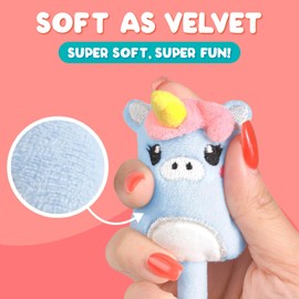 BunMo Cute Pens 3 Pack - Stocking Stuffers for Kids - 6 Scented & Glittery Refills - Plush Fun Pens for Kids - Stuffed Cute Animals for Girls Kawaii Stationery - Stocking Stuffers for Girls