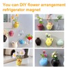 COWANIEE 7 Pcs Mini Fridge Magnet Vases, Cute Plant 3D