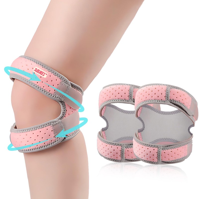 Rodillera con Soporte Doble para Rótula, 2 Piezas, Negro