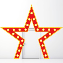 Movie Night Photo Door Banner Star Lights Photo Booth Props Star Starry Night Porch Banner Backdrop Movies Theme Party Door Decoration Supplies for Movie Party Carnivals Birthday Parties Supplies