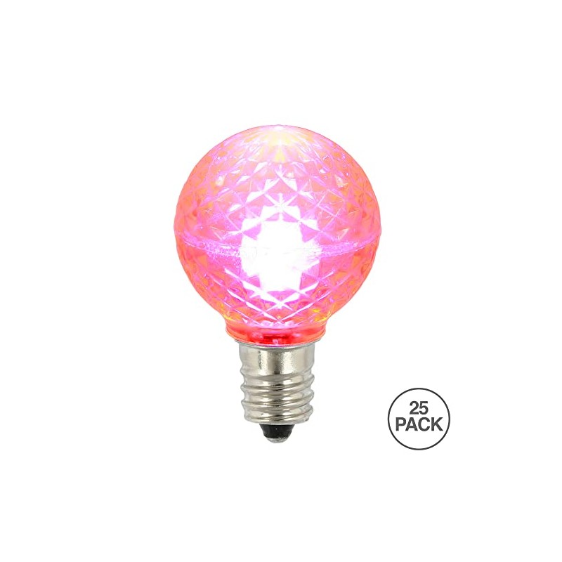 Vickerman G30 LED Pink Bulb E12 Nickel Base .45W, Package