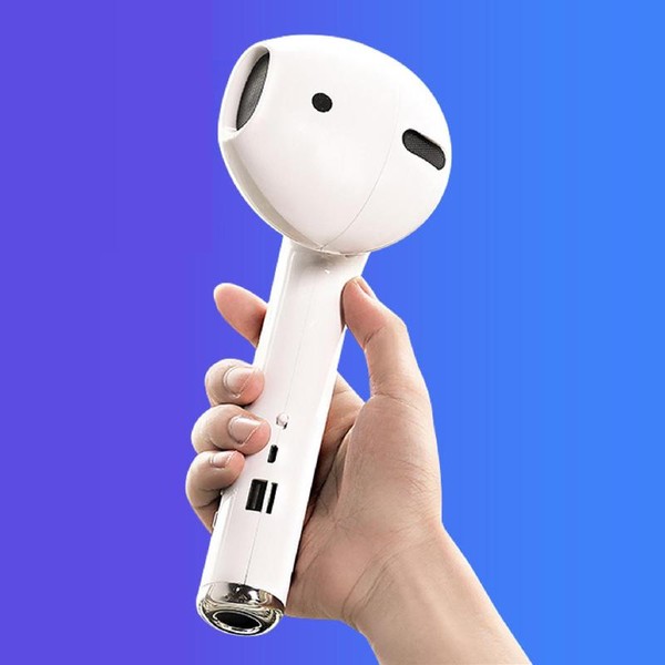 Wireless Earphone Shape Speaker, USB Charging Support Microphone FM Radio