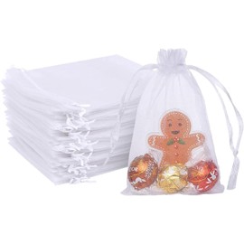 150 Bolsas De Organza, Bolsitas De Organza Para Empaquetado De Regalos, Fiestas Y Eventos, Bolsas De Tela Para Recuerdos Y Manualidades, Diseño Práctico Con Cordón, Tela De Hilo Transparente