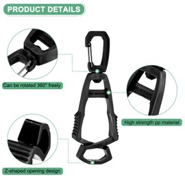 M METERXITY 3-Pack Gloves Clip for Work Glove Holders, Anti-Lost Safety Gloves Grabber Clips Keeper for Construction/Work/Accessories/Backpack/Helmet [Black]