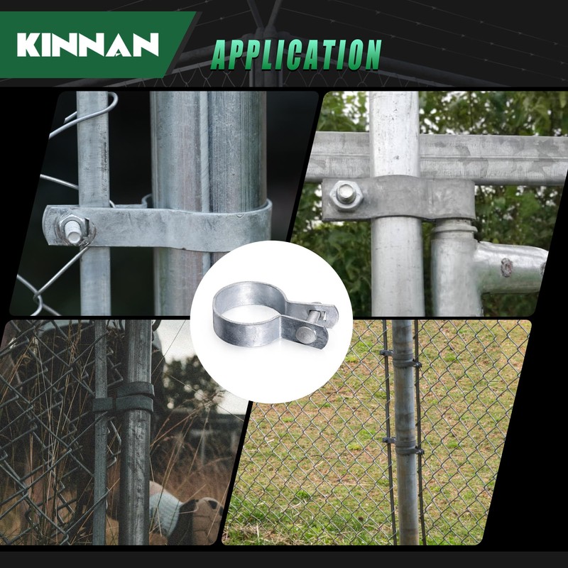 KINNAN 24 Pack 2-3/8'' Galvanized Steel Chain Link Tension Bands