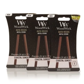 WoodWick Coastal Sunset Auto Reed Refills, 3-Pack