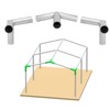Carport Canopy Frame Fittings Set 1-3/8 Inch Low Peak Shed