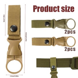 IKOPFLN Pack of 4 Water Bottle Buckle Bottle Holder Clips Tactical Key Ring Multifunctional Outdoor Webbing Carabiner Hook Water Bottle Holder for Camping Hiking Fishing, blue