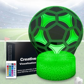 JHXLAMP Soccer Gifts for Sport Fan,Soccer Night Light,3D Soccer Bedside Lamp,16 Color Change Decor Lamp with Remote & Smart Touch,Gifts for Christmas Valentine's Day Birthday for Boys Girls