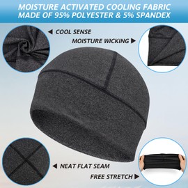 EINSKEY Cooling Skull Cap Beanie Hat, 2-Pack Moisture Wicking Wave Cap Summer Thin Elastic Helmet Liner for Running Cycling