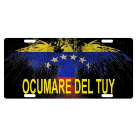 FAST SERVICE DESIGNS Venezuela Flag License Plate Patriotic Eagle Emblem Ocumare del Tuy