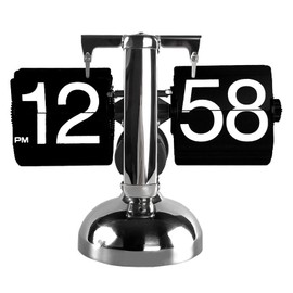 Digital Flip Down Clock Retro Minimalist Single Foot Mechanical Auto Flip Clock Desk Clock for Home Livingroom Black