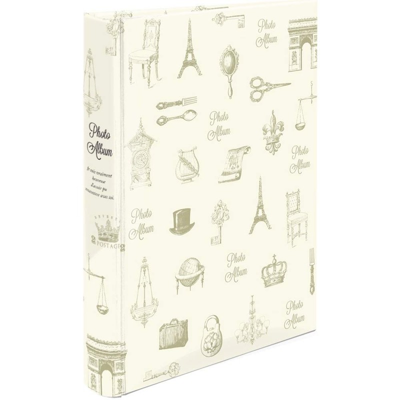 ナカバヤシ 背丸ブック式/L判３段/240枚収納（アンティークイラスト）BPL-240-5-V ホワイト