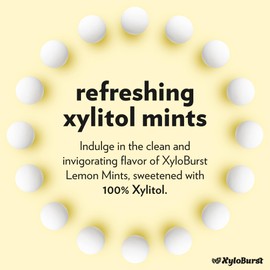 XyloBurst - Xylitol Mints | Sugar Free Breath Freshener for Oral Health | Gluten Free, Vegan, Keto Friendly | Aspartame Free | Lemon | 1000 Count Bag