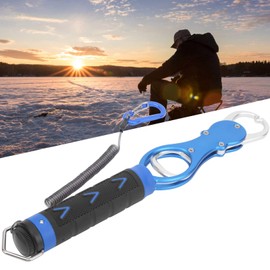 VGEBY Fishing Lip Gripper, Aluminium Alloy Fish Regulator with Portable Scale Fishing Lip Grip (Blue)
