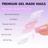 SXVME Uñas postizas acrílicas naturales con pegamento para mujer, uñas