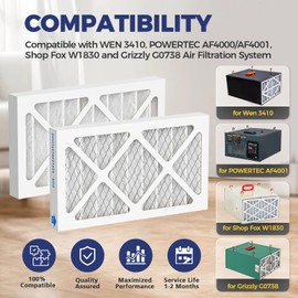 3 Pack 5-Micron Outer Air Filters Replacement Compatible with WEN 3410, POWERTEC AF4000/AF4001, Shop Fox W1830, Grizzly G0738 Air Filtration System for Workshop, Garage, Shop, Part 90243-027-2