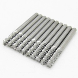 3.175mm Shank Diameter Carbide End Mill Set Cutter Engraving Bits Edge CNC Router Tool End Milling Machine for PCB Machine Pack of 10