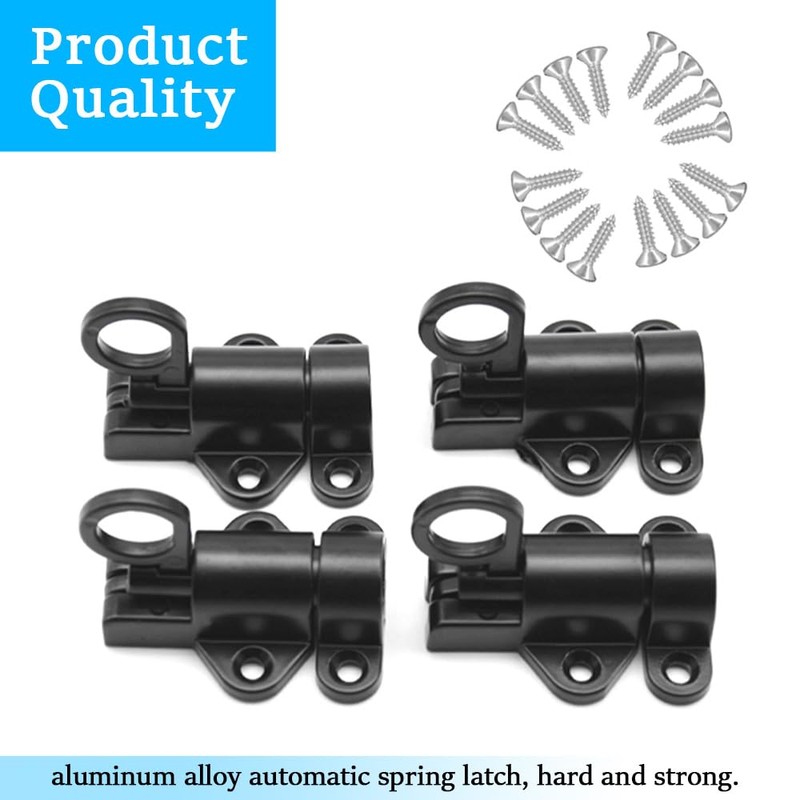 CEEYSEE Pack of 4 Automatic Locking Door Latch Aluminium Alloy