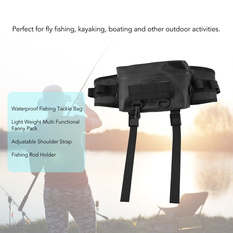 Fishing Fanny Pack Fishing Rod Holder Fishing Tackle Bag with