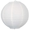 2 x 12" White round paper lantern with wire ribbing