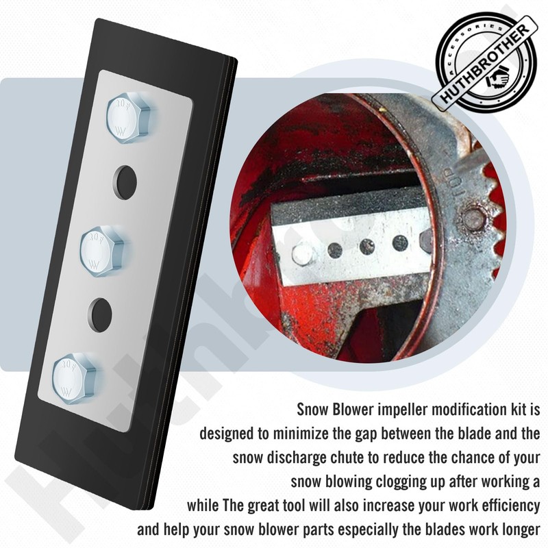 Snow Blower Impeller Modification Kit - 1/4" 3-Blade Universal, for