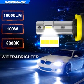 SONRUIJIE H8 H9 H11 LED Headlight Bulb, Super Bright Car LED Bulb 16000LM 100W 6000K White, Car LED Headlight Bulb Conversion Kit (2 Pack)