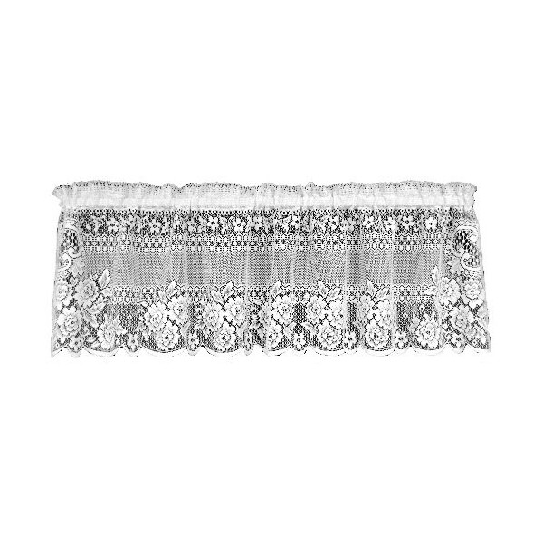 Heritage Lace Victorian Rose 60-Inch Wide by 16-Inch Drop Valance, Ecru