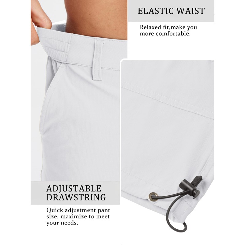 TACVASEN Men's Hiking Shorts Quick Dry 3/4 Capri Pants Multi