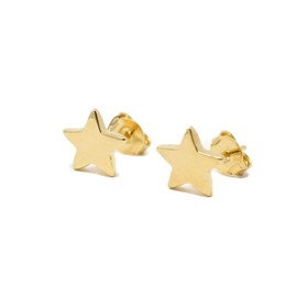 Aretes de Estrella en Chapa de Oro de 22K (5 Picos Gde)
