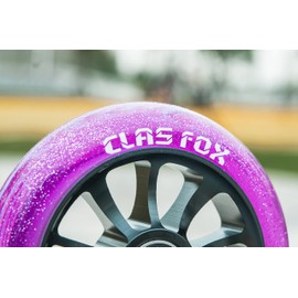 CLAS FOX Pro Stunt Scooter Wheels 110 mm One Pair with ABEC-9 Ball Bearings CNC Metal Core (2 Pieces) (Transparent Purple)