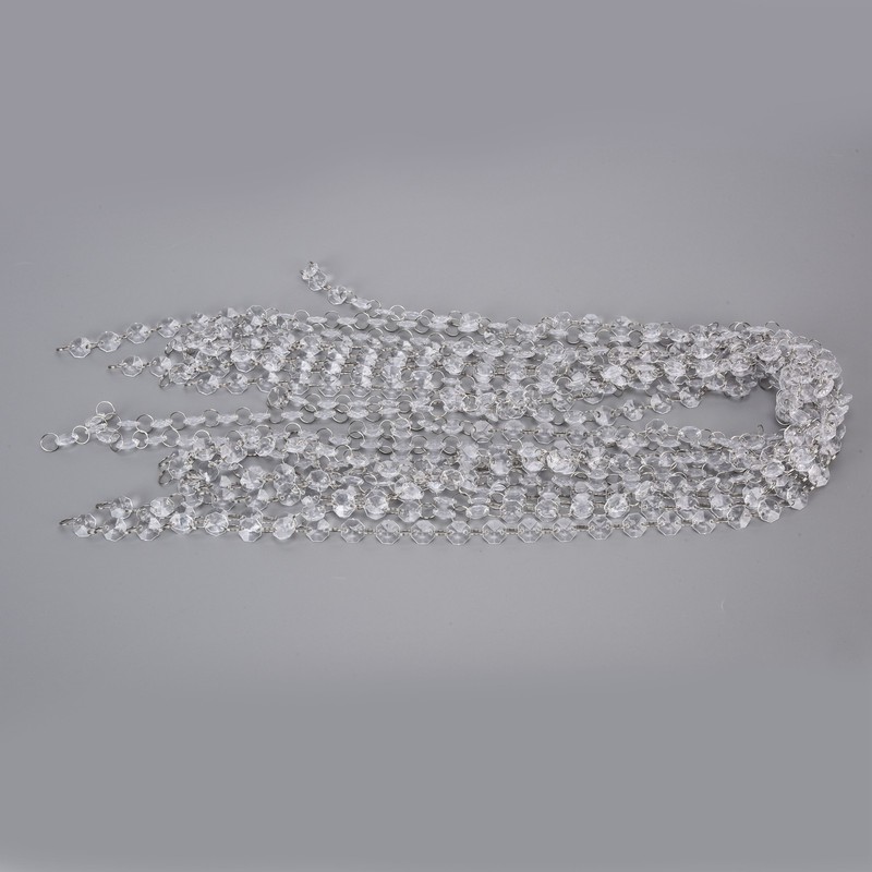 14mm Octagonal Bead String Acrylic Crystal Pearl Chains for Birthday