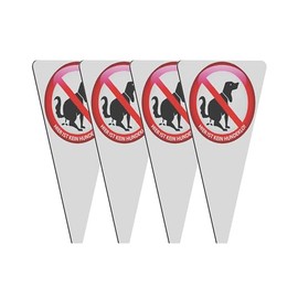 SCHILDER Systeme Plug-in Sign "Kein Hundeklo" Sign, Safety Sign - Composite Panel 3 mm, White, 175 x 290 mm, UV Print + UV Protective Varnish, Glossy, Rounded Corners (Pack of 4)