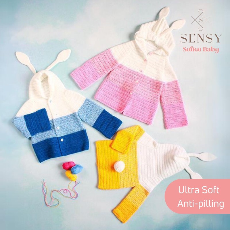 Sensy Softee Baby Yarn, 3.5 oz, 275 Yards, Gauge 3