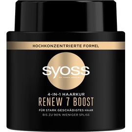 Syoss Renew 7 Boost Hair Mask (500 ml), 4-in-1 Hair Treatment for Heavily Damaged Hair, Hair Repair Mask with Highly Concentrated Formula Provides Up to 90% Less Split Ends