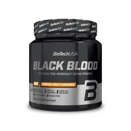 BioTechUSA Black Blood NOX+ | Pre Workout Formula | With Caffeine, Creatine, Tyrosine | Sugar Free | 12 oz | Tropical Fruits