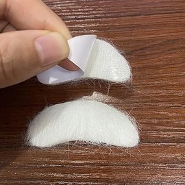 2Pcs Self-Adhesive White Santa Claus Costume Eyebrows, Bushy False Facial Hair for Adult Christmas Mad Hatter Accessories