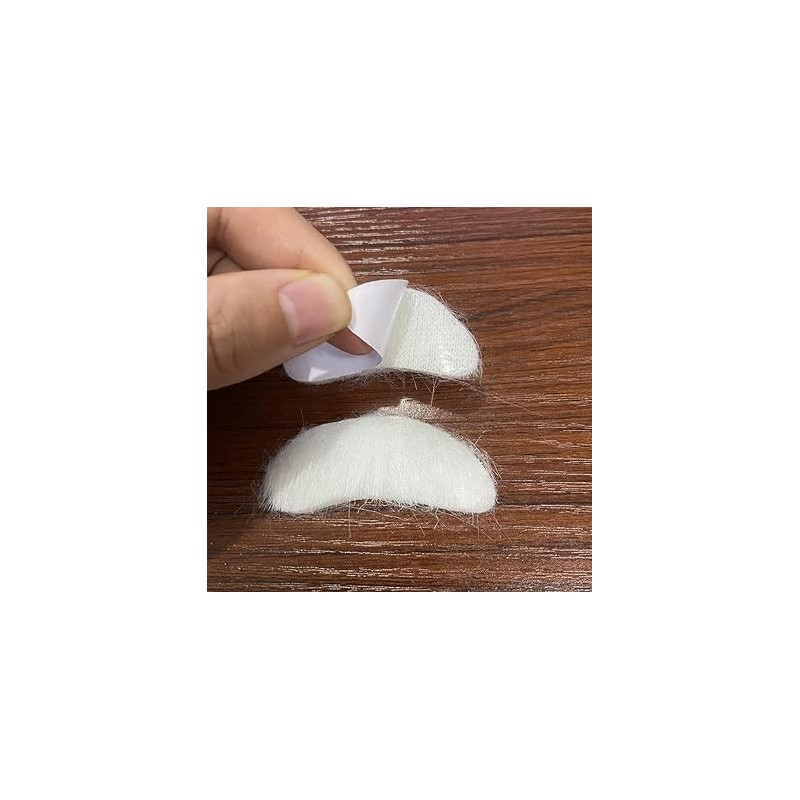2Pcs Self-Adhesive White Santa Claus Costume Eyebrows, Bushy False Facial